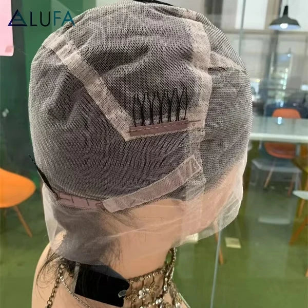 CF164 Real Full Lace Frontal Human Hair Wigs Black Afro Kinky Curl Virgin Glueless Wig Cuticle Aligned Unprocessed 8 Inch MegaBDM