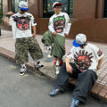 Mens 100 Cotton Vintage Graphic T Shirt Oversized Streetwear Hip Hop Tee Retro Print Short Sleeve Casual Fashion