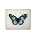 Made In Germany - Home Decor Canvas Picture Butterfly Vintage Blue - Wall Painting Mural In Beige And Blue - Stretcher Frame Art