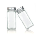 Wholesale 4oz 120ml Square Glass Spice Jars with Screw Lid Elegant Country Style Storage Container Custom Label