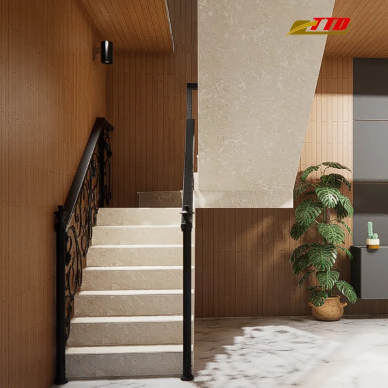 Elegant Wrought Iron & Stainless Steel Modern Villa Stair Rails Indoor Outdoor Safety Enhancement with 1 Year Warranty
