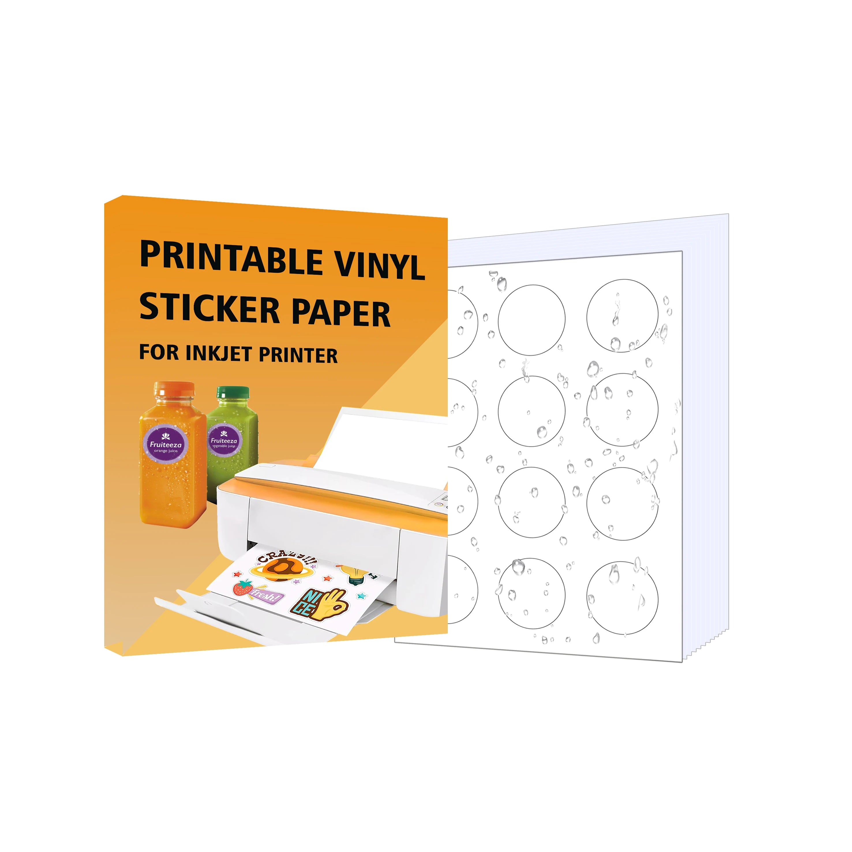 8.5*11 Adhesive Label Paper 1" 2" 3" Circle Dir Cut Label Waterproof PP Material Round Rectangle Vinyl Label
