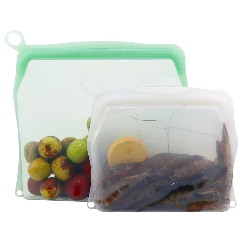 Customize Design Reusable Durable Food Grade Silicone Storage Bag Silicone Food Bags