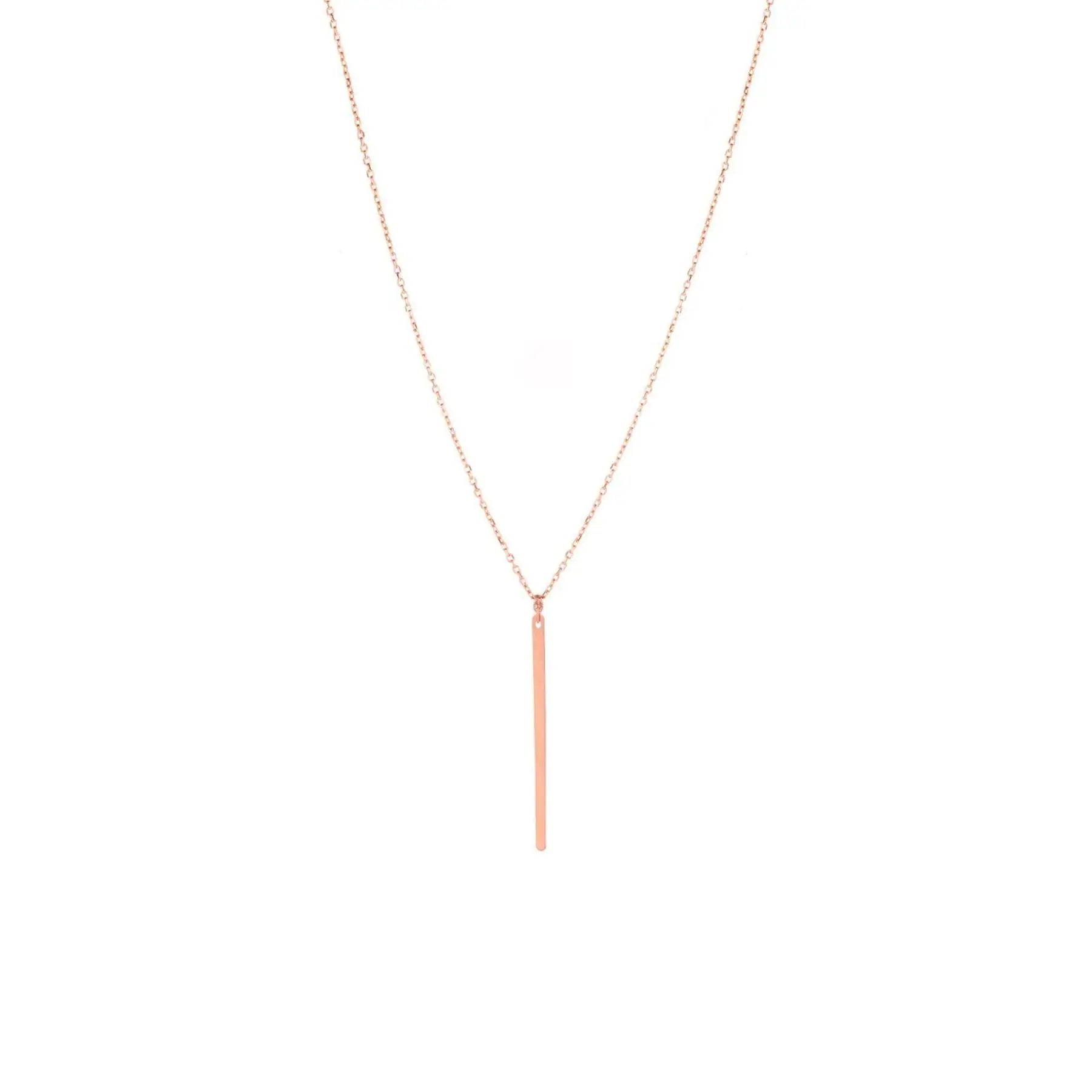 Azuris 925 Sterling Silver 55 cm Long Bar Fine Pendant Necklace Turkey Origin
