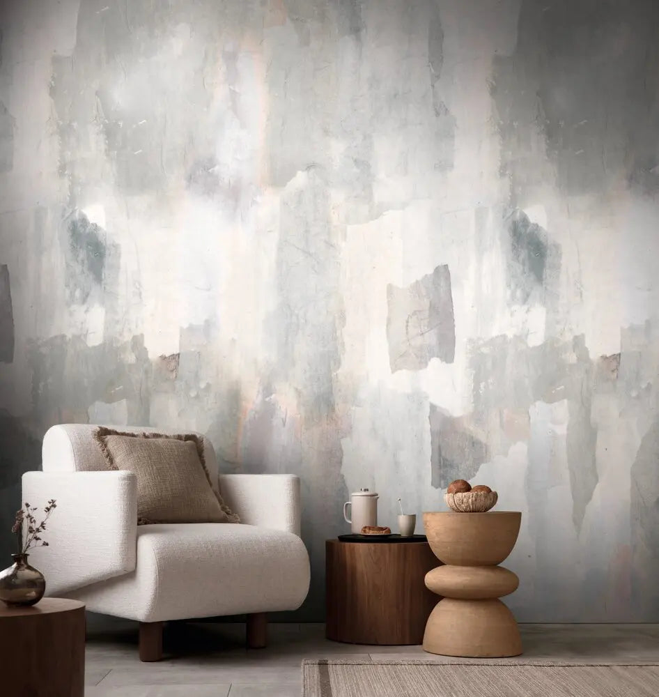 Germany Made Photo Wallpaper Mural Non Woven Vinyl Cream Grey Pink 1.59x2.80m for Bedroom Hospital Mall