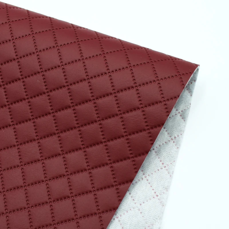 PVC Leather Rexine Fabric Grid  Pattern for Bags Luggages Crafts