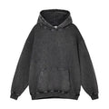 European American Heavyweight Pure Cotton Custom Printed Men's Sweatshirts Trendy Brand Casual Retro Print Washed Distressed