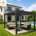 New Design Bioclimatic Pavilion Pergola Freestanding Garden Villa Shutter Pavilion Pergola Motorized Louvre Pergola with Shades