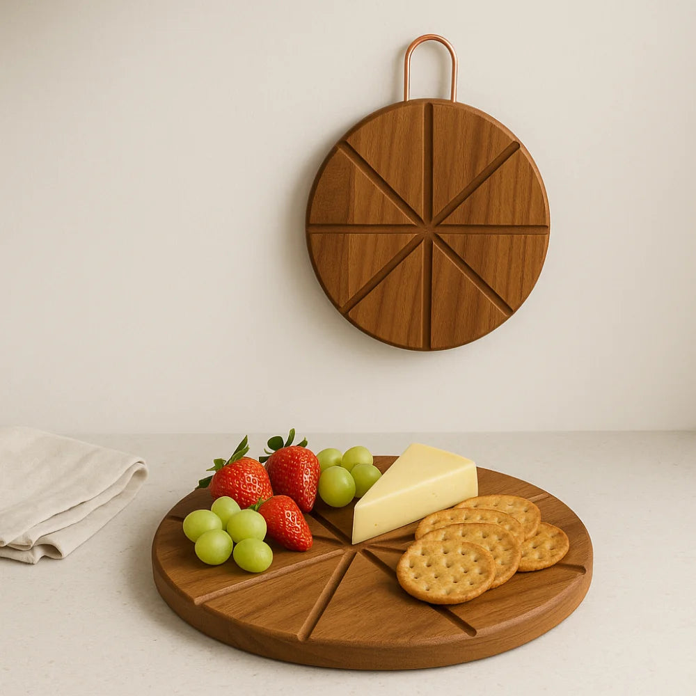 Modern Premium Acacia Bamboo Cutting Board Decorative Groove Hanging Hole Eco-Friendly Dishwasher Safe for Chopping Blocks