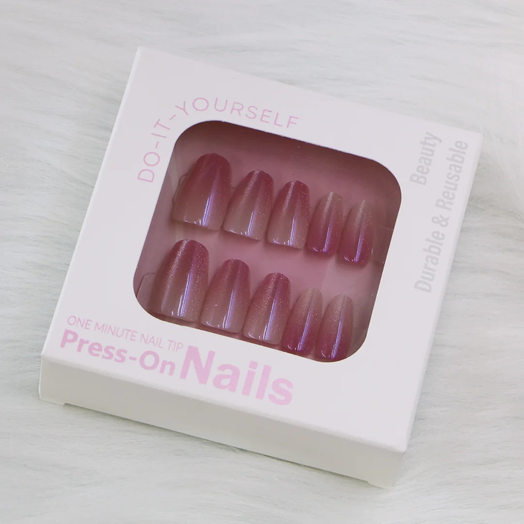 Custom Printed Eco-friendly Reusable Recyclable Press on Nails Packaging Box with Matt Lamination & Embossing
