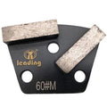 Three 9mm Hole Magnetic Trapezoid Metal Bond Grinding Plate Double Bar for ASL XINGYI Iron Horse Warrior XPS Floor Machine