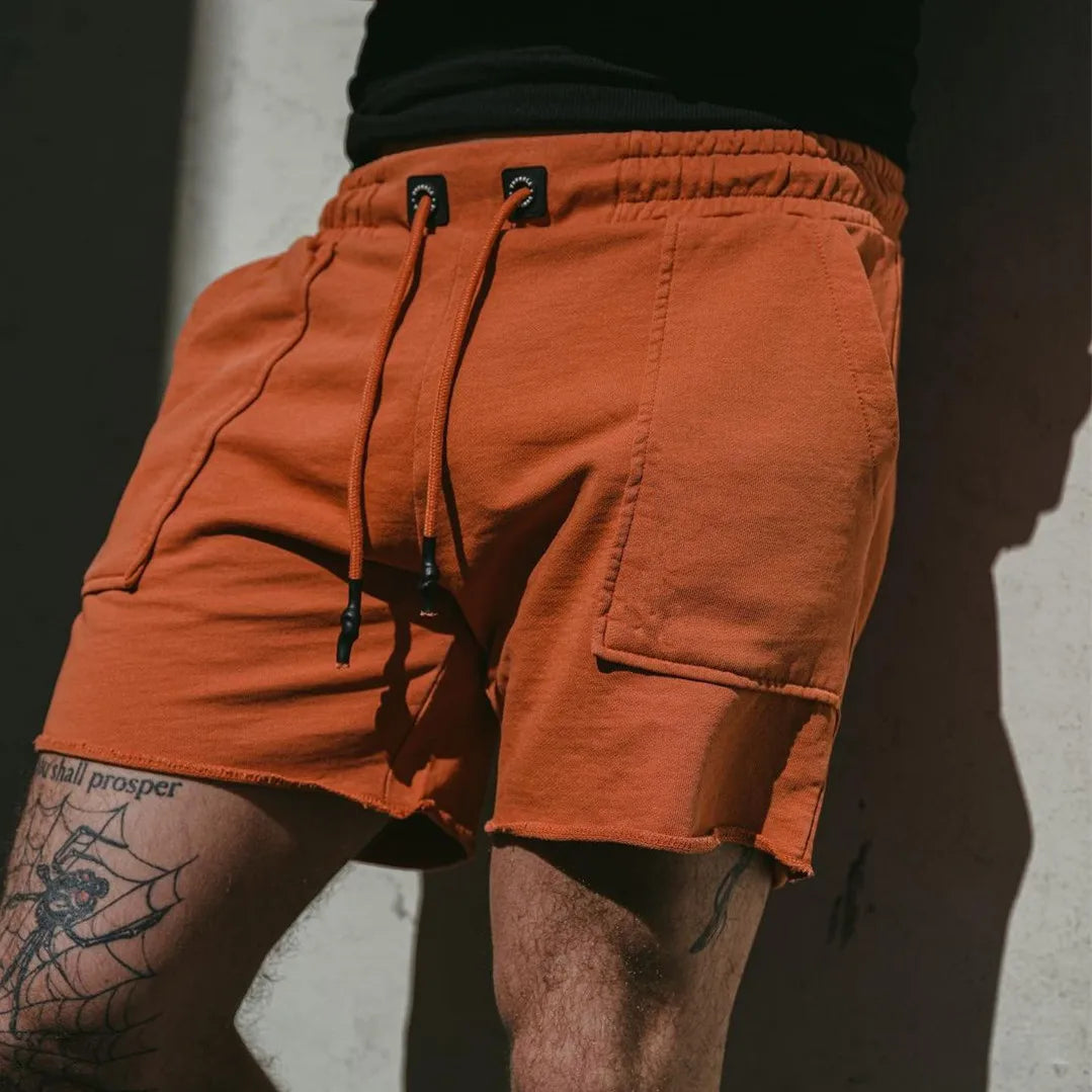 Fashionable Versatile Casual Shorts Fitness Running Workout Loose Terry Drawstring Men's Cotton Shorts
