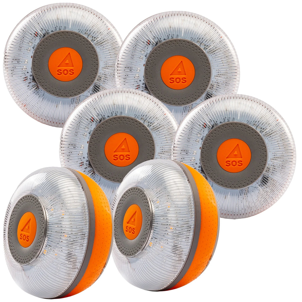 FlashLED SOS 6 units: V16 connected Emergency Light DGT approved with SIM and data service included.