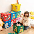 Animal Design Cartoon Kids Toy Chest Box With Lid Stackable Storage Bins Organizer