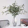 W-A0105 Single-branch Six-branch Curved Olive Leaf Golden-leaf Eucalyptus Leaf Artificial Flower for Wedding Home Decoration