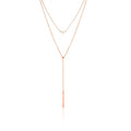 Azuris Fashion Layered 925 Sterling Silver Long Double Necklace Made in Turkey