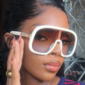 Custom Logo 2025 Fashion Men Women Y2k Big Frame Punk Sun Glasses UV400 Shades Oversized One Piece Lens Sunglasses MegaBDM