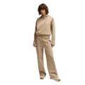 Beige Oversized Hoodie with Wide Leg Pants Women's Two Piece Minimalist Tracksuit Custom Fashion Co-ord Streetwear  Outfit