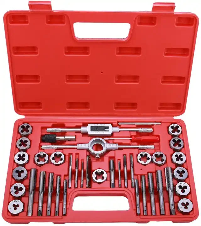 PEXCRAFT Hight Performance Taps and Die Repair Tool Set  Metric Steel Threading Die Set Tungsten Steel  With Storage Case
