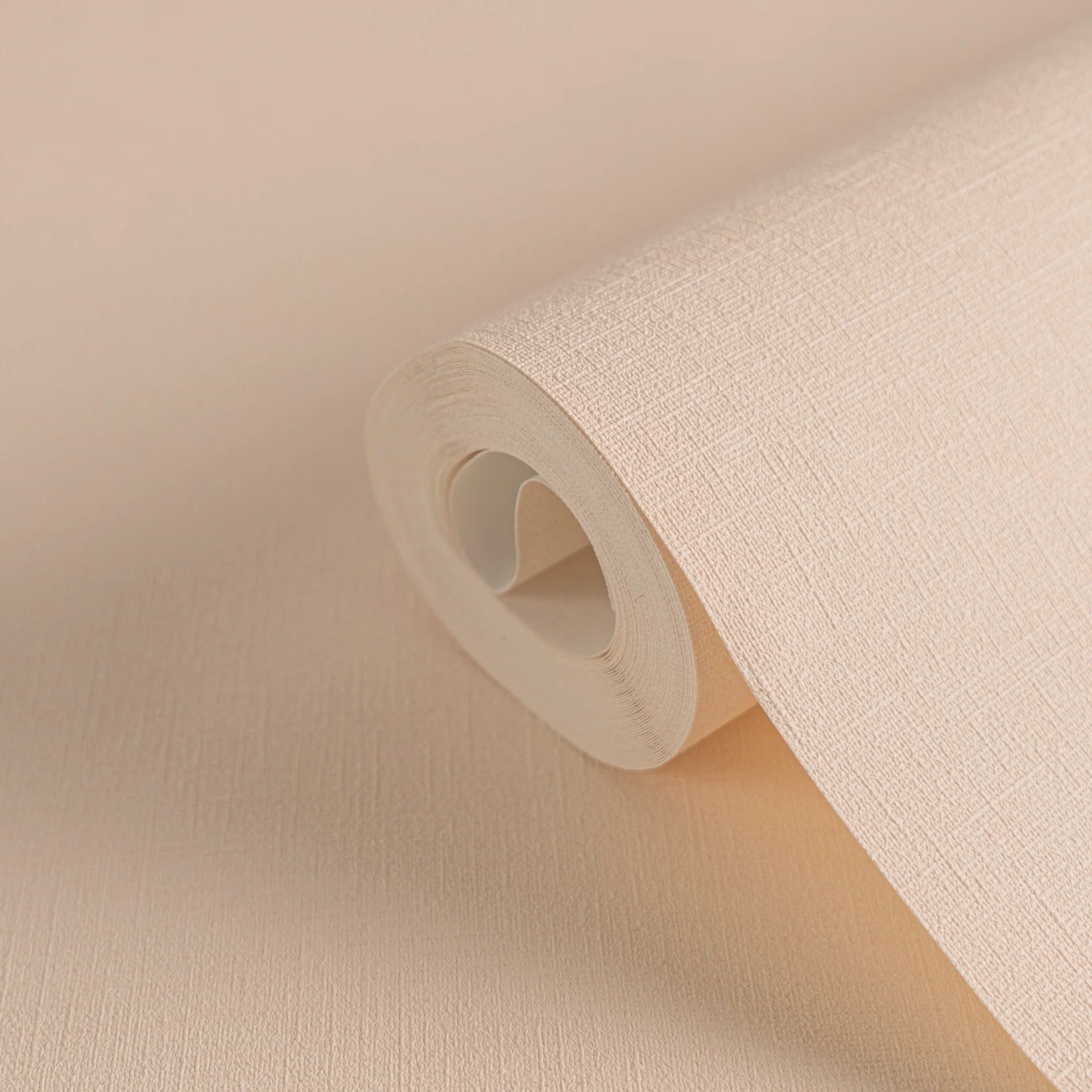 Made in Germany - Plain Wallpaper rolls Colour Beige Pink - Non Woven Vinyl - Wallpaper Textile Structure - 1005 x 053 m