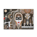 Made In Germany - Home Decor Canvas Picture Pop Art Abstract - Wall Mural In Brown And Grey - Canvas Picture On Stretcher Frame