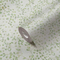 Made in Germany Modern Floral Green White Cream Non Woven Vinyl Wallpaper Rolls Abrasion & Light Resistant 1005x053m