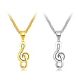 European American Creative Music Symbols Men's Hip-Hop Stainless Steel Necklaces Fashion Chains Pendant Ornaments necklaces