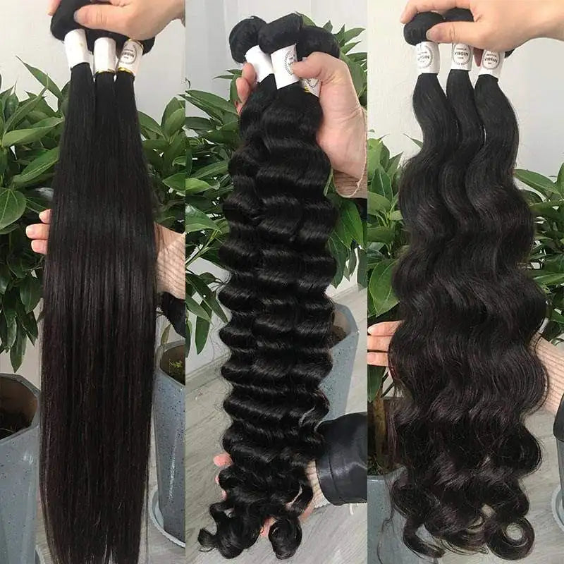 Raw Vietnamese Hair Vendors Wholesale Cuticle Aligned Virgin Human Hair Weave Bundles with Lace Closure
