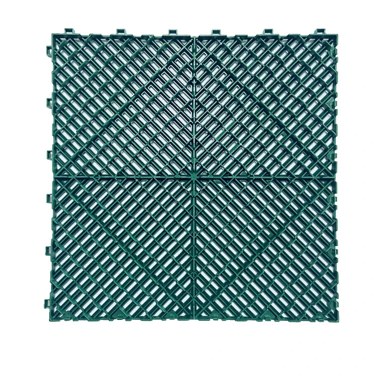 LHDT Recyclable PP Non-Slip Plastic Floor Mat for Interlocking Garage. 400mm*400mm*18mm
