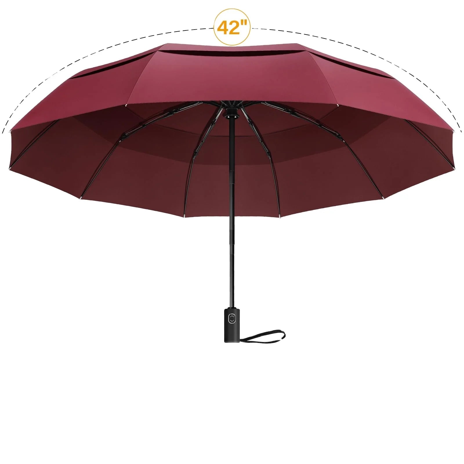 Windproof  21inch 10-Ribs Automatic Compact Umbrella Double Vented Canopy Portable Wind Resistant Umbrellas Folding Umbrella