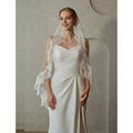 Custom Made Ivory White One Layer Fingertip Floor Chapel Cathedral Wedding Veil With Comb Bridal Veil