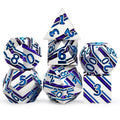 Hot Sell DND Polyhedral Metal Dice Set Custom Stripes Gaming Dice D4 D6 D8 D10 D12 D20 D% for D&D Tabletop Games