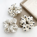 PFT Customizable White Geometric Large Intestine Headband Sweet Style Women Elastic Fabric Hair Tie Rope Niche Headwear Party MegaBDM