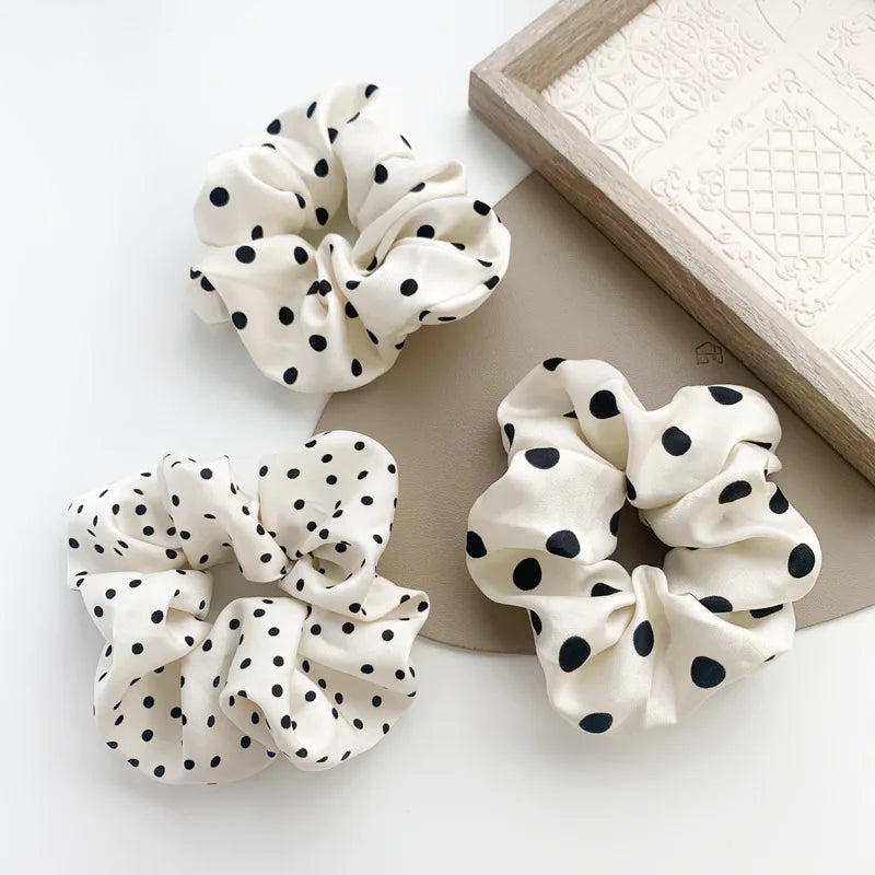 PFT Customizable White Geometric Large Intestine Headband Sweet Style Women Elastic Fabric Hair Tie Rope Niche Headwear Party MegaBDM