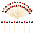 Ecofriendly 100pcs Bamboo Cocktail 4.7 Inch the Playing Cards Stick Tropical Cocktail Toothpicks for Party Snack Decorative