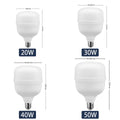 Modern Design LED T Light T80/T100/T120/T140 20W-50W 100LM/W IC Driver AC100-240V E27 IP20 Plastic Body Lamp for Warehouse Use