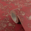 Made Germany Modern Damask Red Gold Non Woven Wallpaper Rolls for Bedroom Kitchen Living Room Hotel School Use Highly