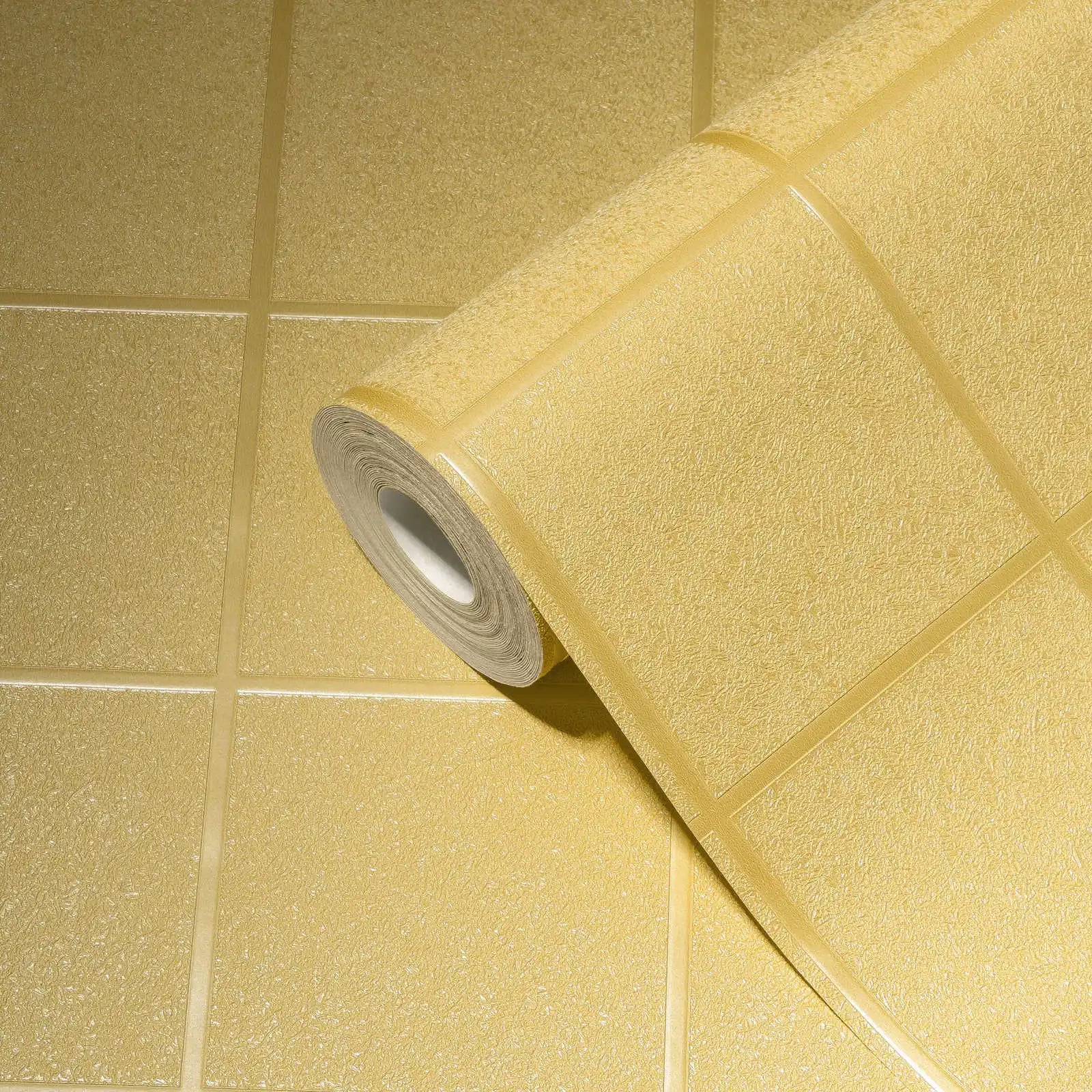 Made in Germany - Sale Wallpaper Rolls Geometric Gold Yellow Non Woven Vinyl Wallpaper Stock Clearance - 1005 x 053 m