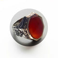 Professional Luxury Classic Men's Wedding Ring 925 Sterling Silver Oval Cut Yemeni Agate Rhodium Plated Party Direct Wholesale