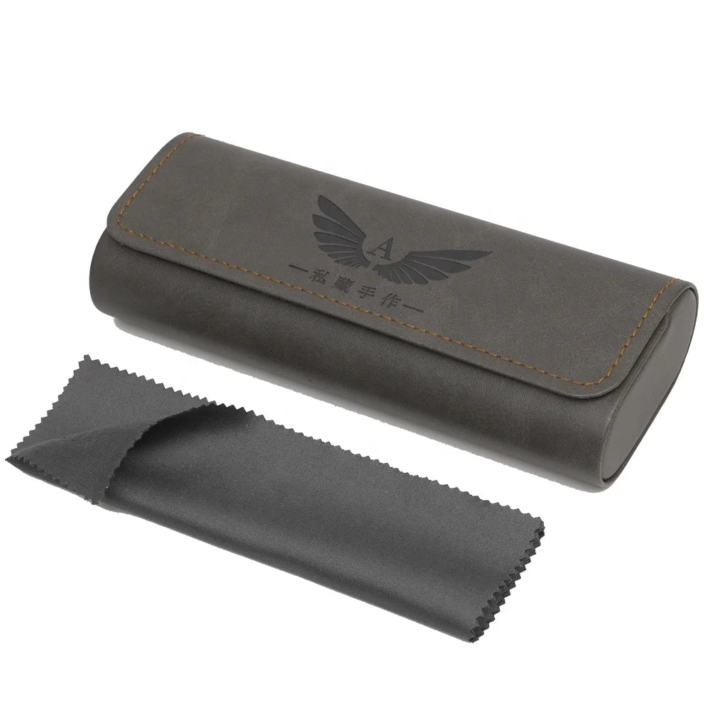 Women Men's Lightweight 105g Hard Shell Portable Eyeglasses Case Customized Logo Custom Color Options PU Material XUZE HC-214