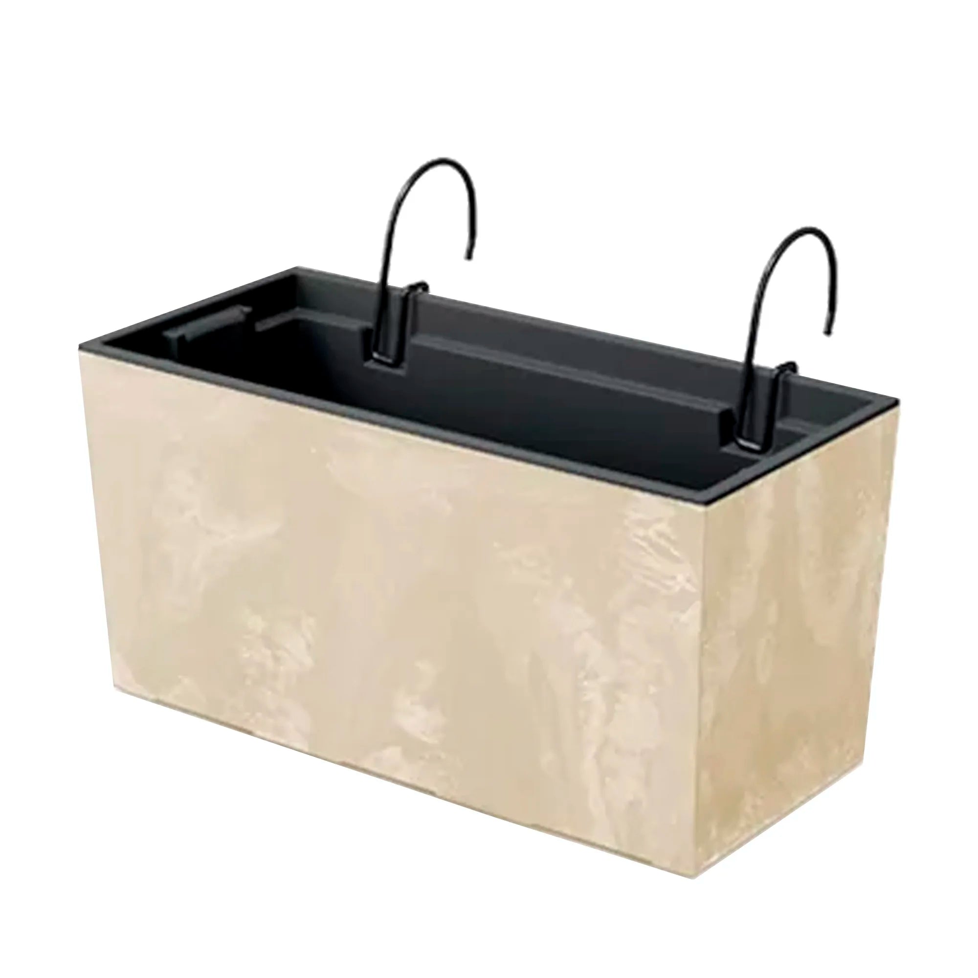 URBI CASE BETON EFFECT W pot dimensions (mm) 395x185x195 Cream color