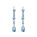 S925 Sterling Silver Natural Topaz Geometry Drop Earrings Platinum Plated Luxury Gemstone Design Womens Elegant Anniversary