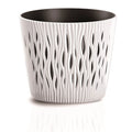 Sandy Round round plastic flower pot in white 22.5 (length) x 22.5 (width) x 19.2 (height) cm