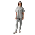 Light Grey Plain Oversized Tee and Straight Pants Two Piece Custom Women's Minimalist Matching Set Everyday wear Outfit