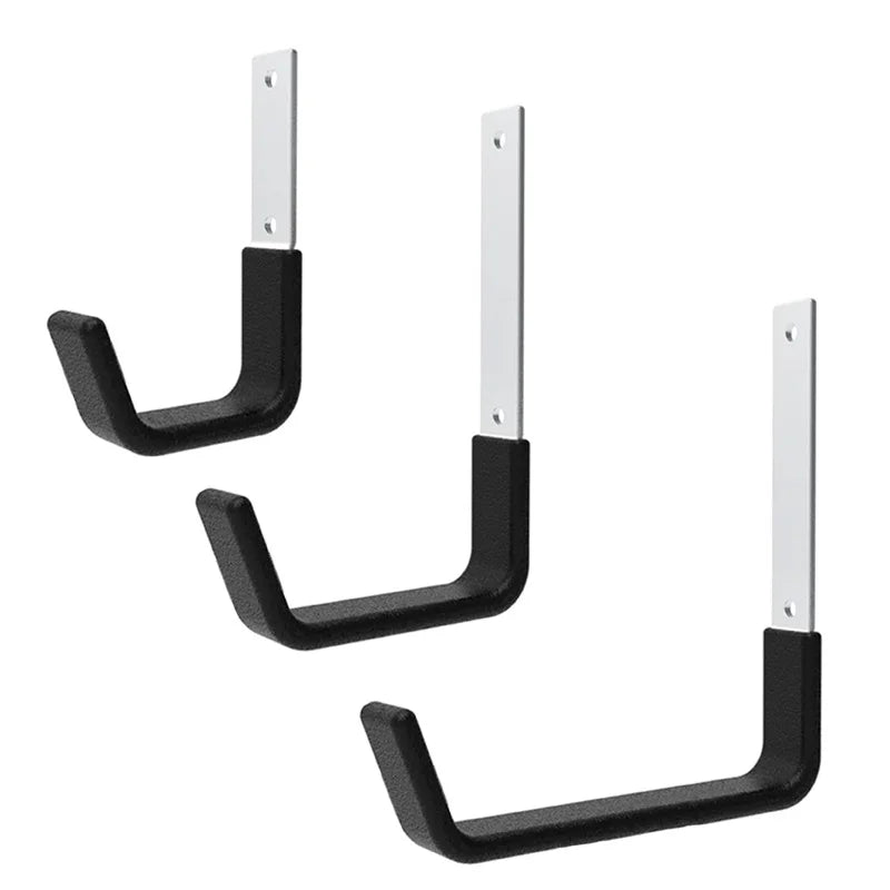 Heavy Duty J Hook Wall Hooks Metal Hangers for Garage Garden Tools Brooms and Home Storage (S M L)