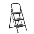 3-step Portable Foldable Steel Ladder with Handle and Ladder Stools