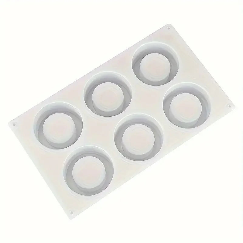 6 Cavity 3D Silicone Mousse Cake Mold for DIY Cake Decorating and Baking Irregular Round Chocolate