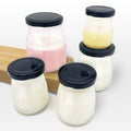 100ml 200ml  Small Honey Jar Empty Milk Pudding Jar Bottle with Cork Glass Jars for Yogurt Canning Container