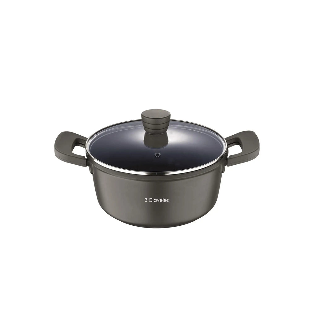 Casserole with lid 20cm and 2.5L in non-stick cast aluminum 3Claveles
