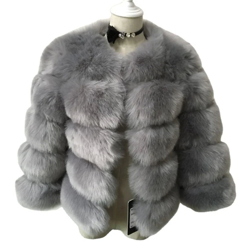 Liu Ming Hot Selling Women Fashion Winter Thick Warm Faux Fur Jacket Overcoat